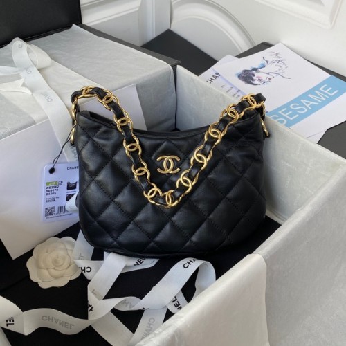 Chanel SMALL BAG Lambskin Gold-Tone Metal AS3562 BLACK