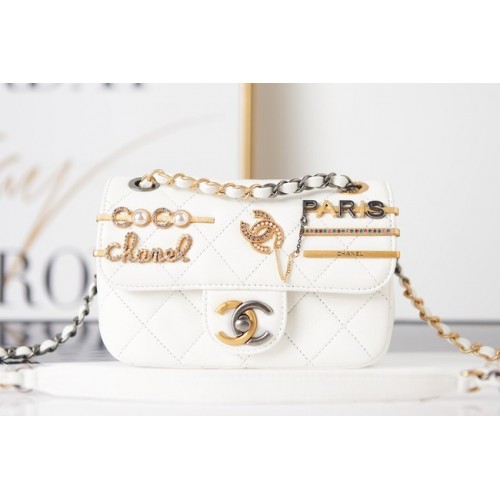 Chanel SMALL FLAP BAG AS2979 white