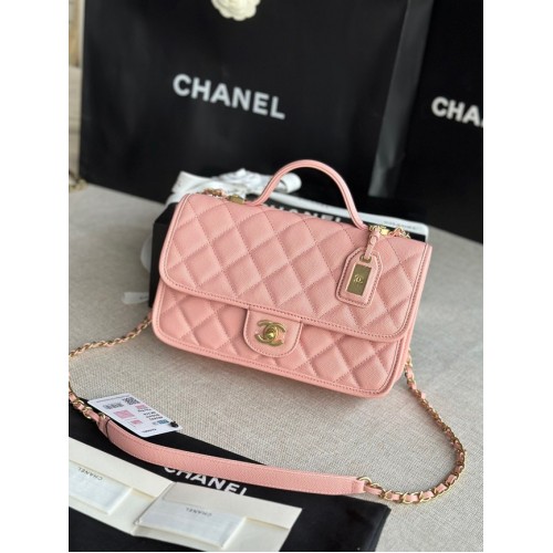 Chanel SMALL FLAP BAG WITH TOP HANDLE AS3653 pink
