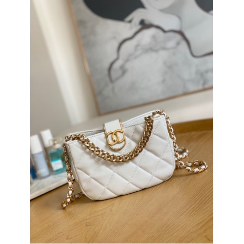 Chanel SMALL HOBO BAG AS3475 WHITE