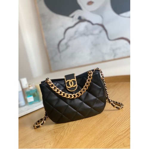 Chanel SMALL HOBO BAG AS3475 black