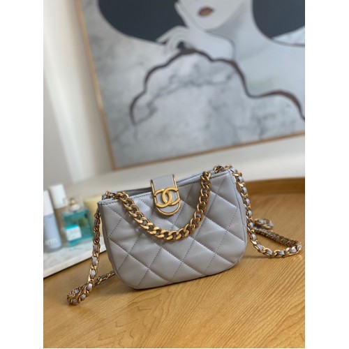 Chanel SMALL HOBO BAG AS3475 gray