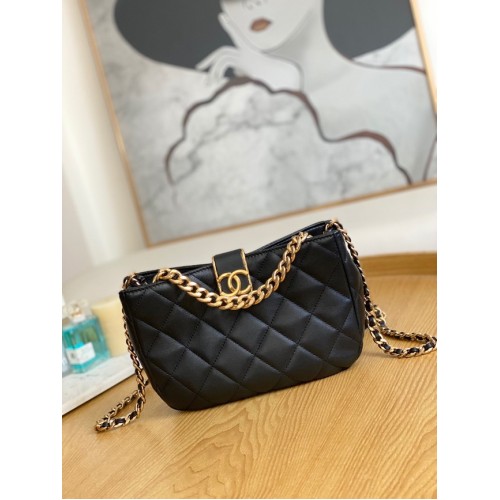 Chanel SMALL HOBO BAG AS3476 black
