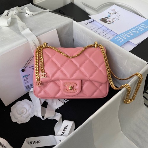 Chanel SMALL Lambskin FLAP BAG AS1792 pink