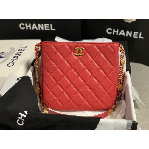Chanel SMALL SHOPPING BAG AS3400 red