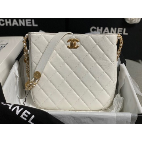 Chanel SMALL SHOPPING BAG AS3400 white