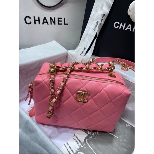 Chanel Sheepskin AS1267 Gold-Tone Metal pink