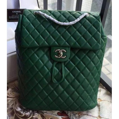 Chanel Sheepskin Leather Backpack A91121 Green
