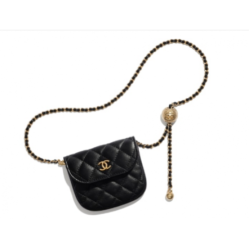 Chanel Sheepskin Original Leather Pocket AP1461 black