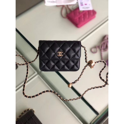 Chanel Sheepskin Original Leather Pocket AP1461 black