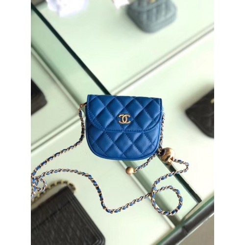 Chanel Sheepskin Original Leather Pocket AP1461 blue