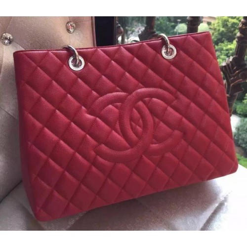 Chanel Shopper Bag Original Calfskin Leather A95021 Red