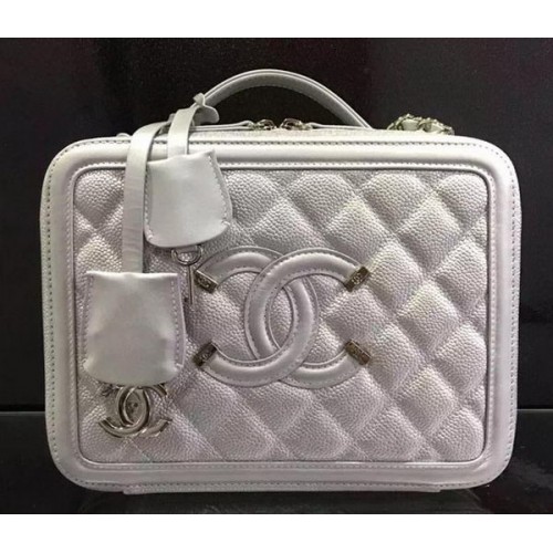 Chanel Shoulder Bag Original Calfskin Leather CHA6678 Silver