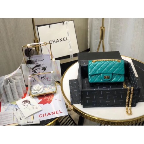 Chanel Shoulder Bag Original Leather Green AS0874 Gold