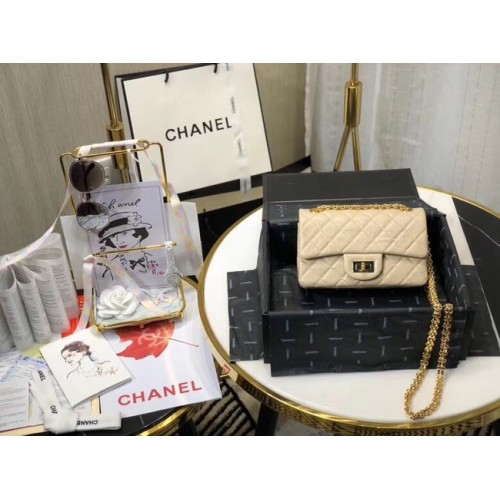 Chanel Shoulder Bag Original Leather Off White AS0874 Gold