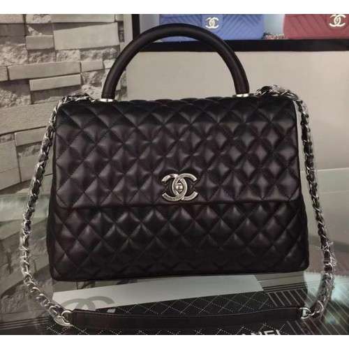 Chanel Shoulder Tote Bag Original Calfskin Leather A7777 Black