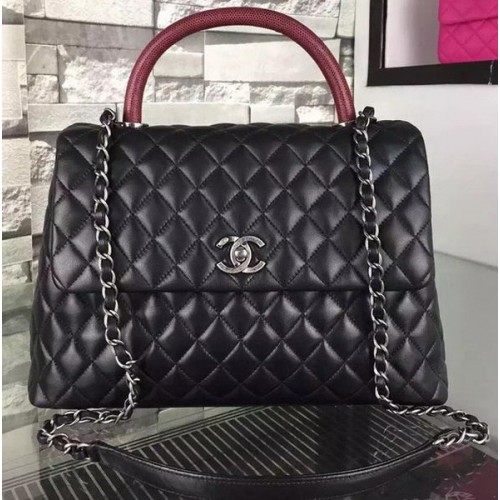 Chanel Shoulder Tote Bag Original Calfskin Leather A7778 Black