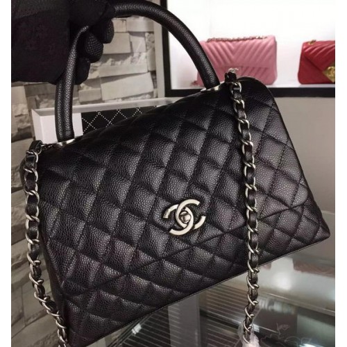 Chanel Shoulder Tote Bag Original Caviar Leather A7779 Black