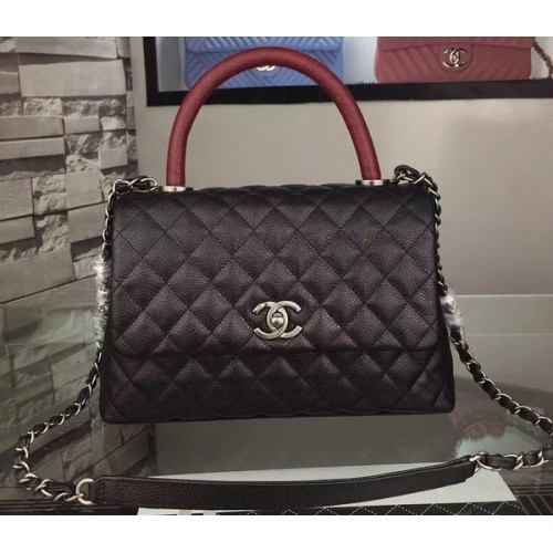 Chanel Shoulder Tote Bag Original Caviar Leather A7780 Black