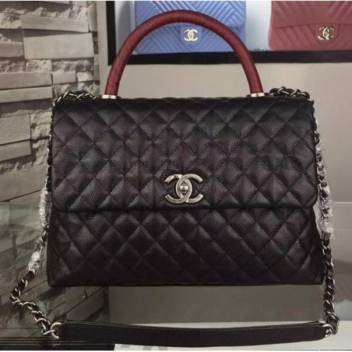 Chanel Shoulder Tote Bag Original Caviar Leather A7781 Black