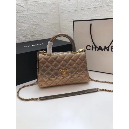 Chanel Small Flap Bag with Top Handle A92990 gold