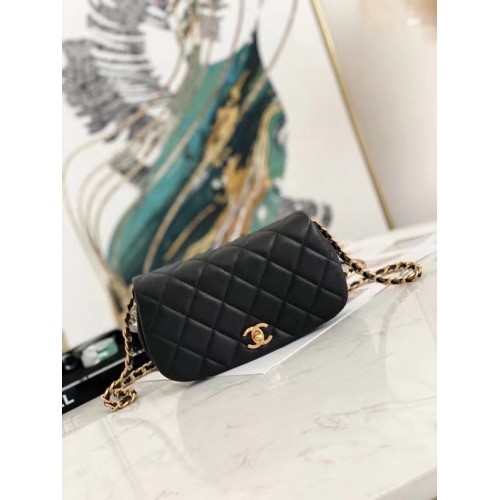 Chanel Small Flap Shoulder Bag Original leather AP2358 black