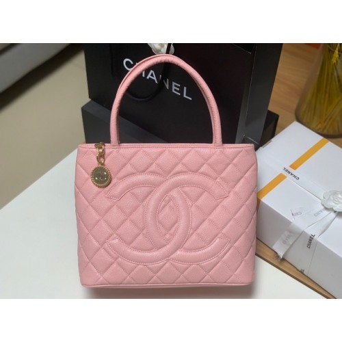 Chanel Tote Bag Grained Calfskin&Gold-Tone Metal AS1804 pink