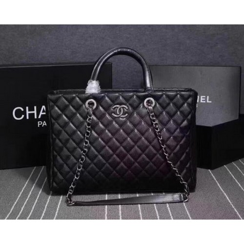 Chanel Tote Bag Sheepskin Leather CHA3625 Black
