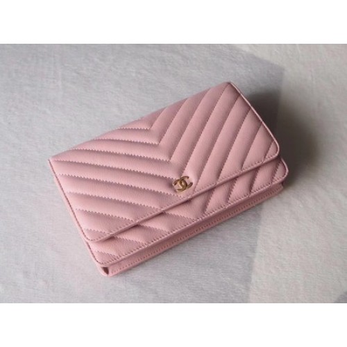 Chanel V mini Flap Bag Chevron Sheepskin Leather A33814V Pink