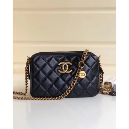 Chanel classic clutch with chain A94105 black