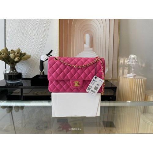 Chanel classic handbag Lambskin&gold Metal 01112 plum