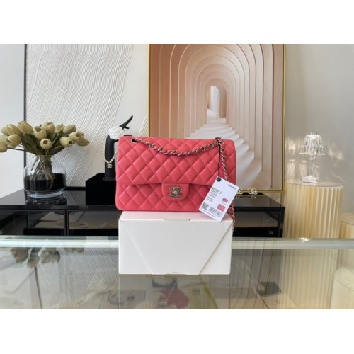 Chanel classic handbag Lambskin&silver Metal 01112 pink