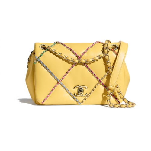 Chanel flap bag AS2382 yellow Multicolor