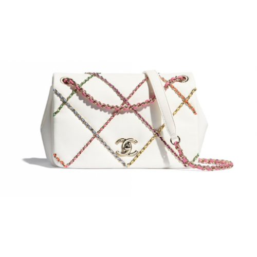 Chanel flap bag AS2383 White Multicolor