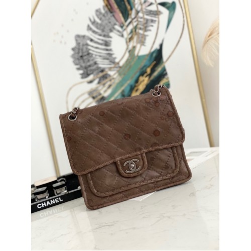 Chanel flap bag Calfskin A0922 brown