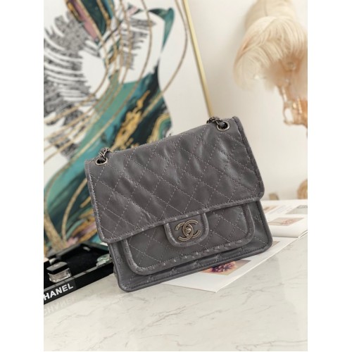 Chanel flap bag Calfskin A0922 gray