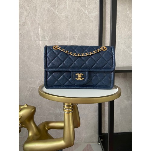 Chanel flap bag Grained Calfskin AS2357 Royal Blue