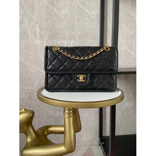 Chanel flap bag Grained Calfskin AS2357 black