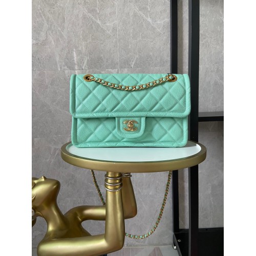 Chanel flap bag Grained Calfskin AS2357 light green
