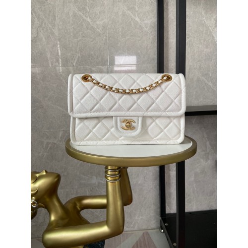 Chanel flap bag Grained Calfskin AS2357 white