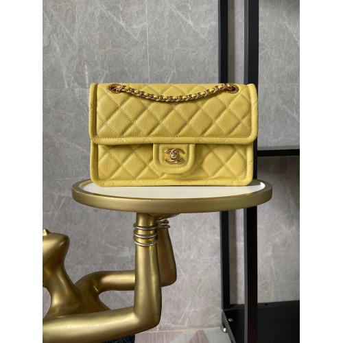 Chanel flap bag Grained Calfskin AS2357 yellow