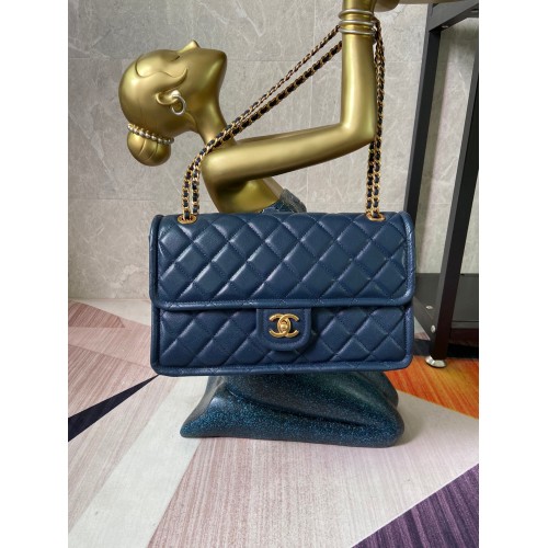 Chanel flap bag Grained Calfskin AS2358 Royal Blue