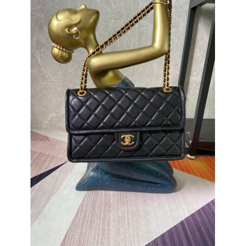 Chanel flap bag Grained Calfskin AS2358 black