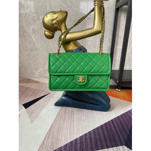 Chanel flap bag Grained Calfskin AS2358 green