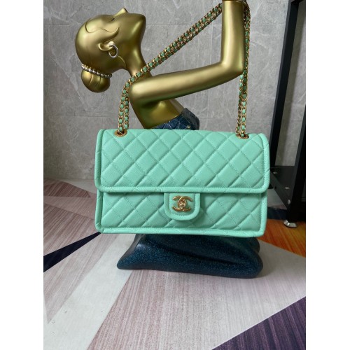 Chanel flap bag Grained Calfskin AS2358 light green