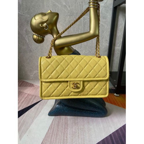 Chanel flap bag Grained Calfskin AS2358 yellow