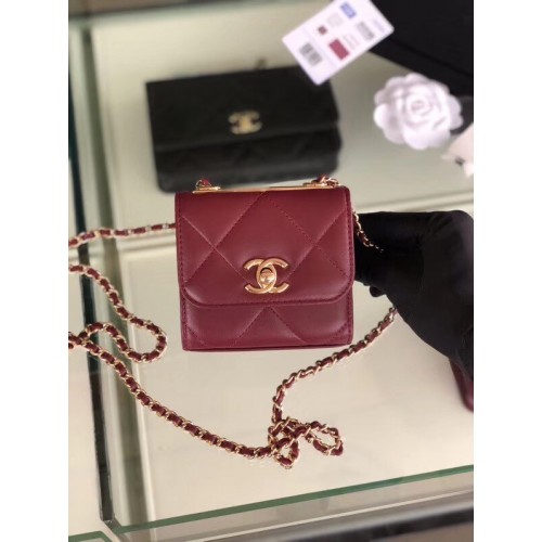 Chanel flap bag Lambskin Gold-Tone Metal 3797 Purplish
