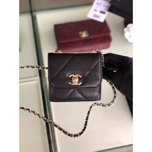 Chanel flap bag Lambskin Gold-Tone Metal 3797 black