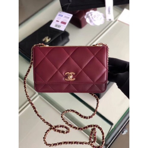 Chanel flap bag Lambskin Gold-Tone Metal 3798  Purplish