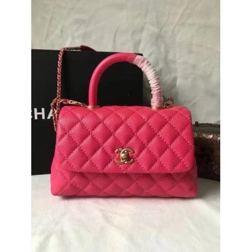 Chanel flap bag with top handle A92990 Rose